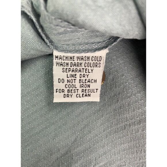 Tommy Bahama Button Up Shirt Mens Large‎ 100% Silk Collared Short Sleeve Green - Picture 8 of 8